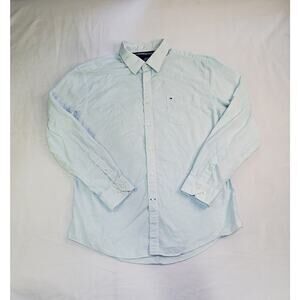 Tommy Hilfiger Size XL Green Sleeve Shirt in 80's 2ply Fabric Ca11